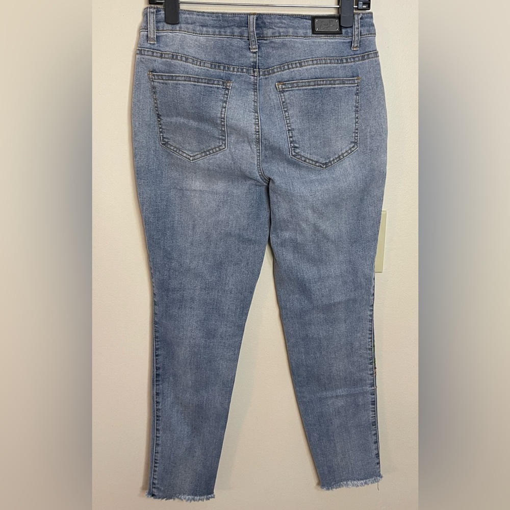 Earl Jeans Embroidered Ankle Skinny Denim Jeans Pant Sz 8 - Picture 8 of 17